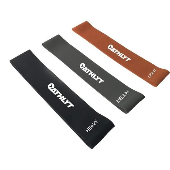 Lot De 3 Bandes De Résistance Pro Strength – Léger, Moyen, Lourd, Code Couleur, Fitness