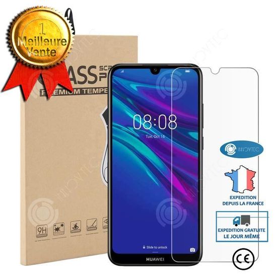 Protection écran Verre Trempé 9D Pour Huawei Y5 2019 - Couverture Complète Noire - Anti-rayures Et Anti-chocs