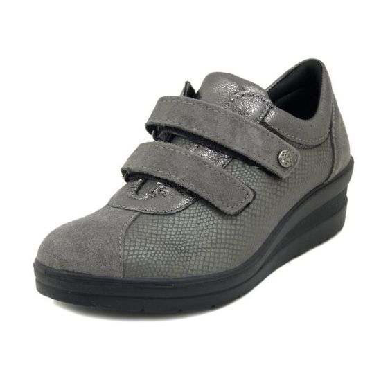Baskets Femme Gris Argenté Taille 37 – Marque Semelflex – Scratch – Jamais Portées