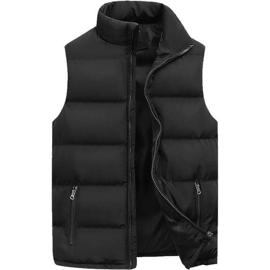 Gilet Matelassé Homme Sans Manches - Col Montant, Coupe Droite, Pour Sport Et Décontracté - 8