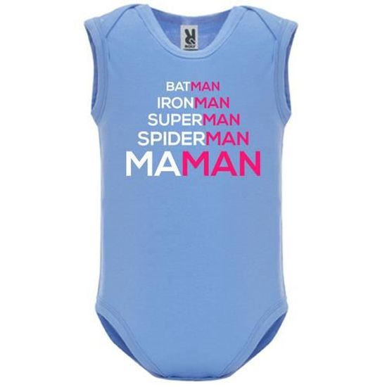 Body Bebe Manche Sans Bebe Garcon Bleu Maman Super Heros Bleu Cdiscount Pret A Porter