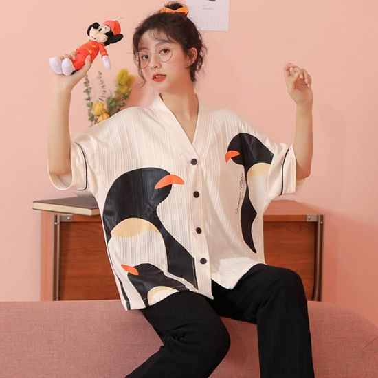 Pyjama Long 2 Pièces Pour Femme Clearlove - Manches Longues, Poches, Tissu Doux Et Confortable - 6