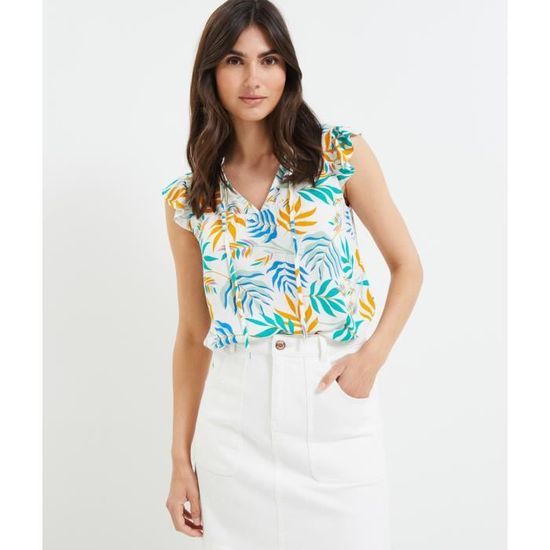 Blouse Femme Grain De Malice Manches Courtes - Taille 44, Rouge, Parfait état