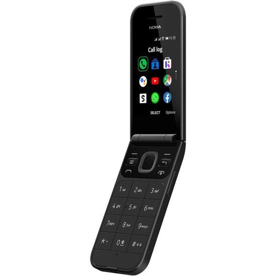 Nokia 2720 Noir - Téléphone à clapet 4G Dual SIM - Snapdragon 205 Dual-Core 1.1 GHz - RAM 512 Mo - Ecran 2.8" 240 x 240 - 4 Go -
