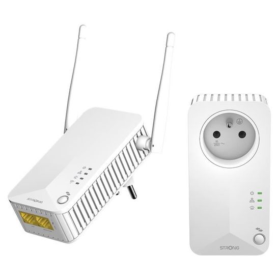 Pack double incluant 1 adaptateur CPL 600 Mbit-s + 1 adaptateur CPL Wi-Fi 600 Mbit-s