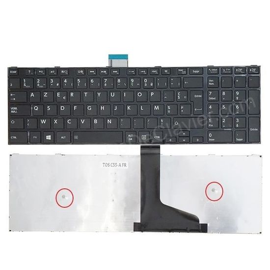 Clavier AZERTY Français Neuf Pour Toshiba Satellite C50-B – Noir, Clavier Complet De Rechange