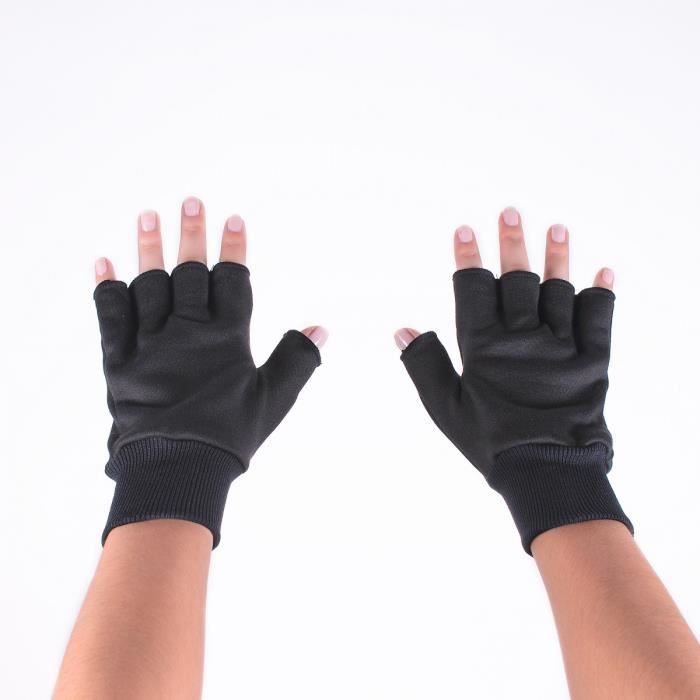 Mitaines noirs en microfibres pour homme Noir
