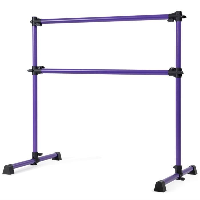 DREAMADE Double Barre de Dance Classique Mobile avec Barre Réglable en Hauteur, Barre de Dance avec Charge Max 50KG, pour Gymnase