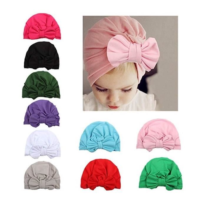 10PCS Nouveau-né Élastique Stretch Head Wrap Infant Turban Toddler Bébé Fille Noeud Bandeaux