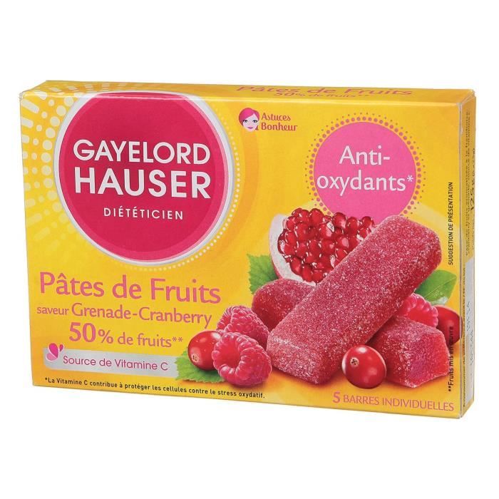 GAYELORD HAUSER Pâtes de Fruits Grenade Cranberry Anti-oxydant - 125 g