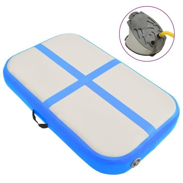 Tapis gonflable de gymnastique Tapis gonflable de gymnastique - tapis de gym gonflable sol avec pompe 60x100x20 cm PVC Bleu #R#777