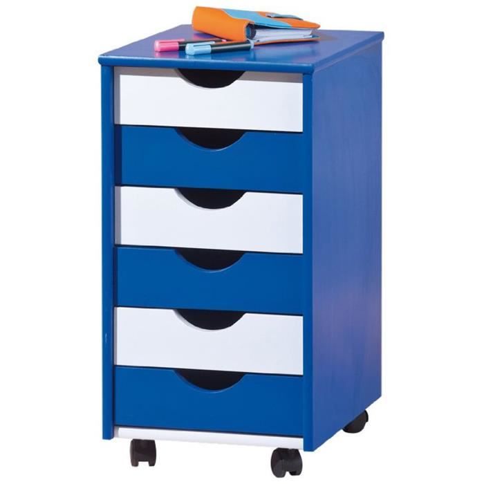Container pour enfant Bleu-blanc, Dim : L36 x P40 x H65 cm