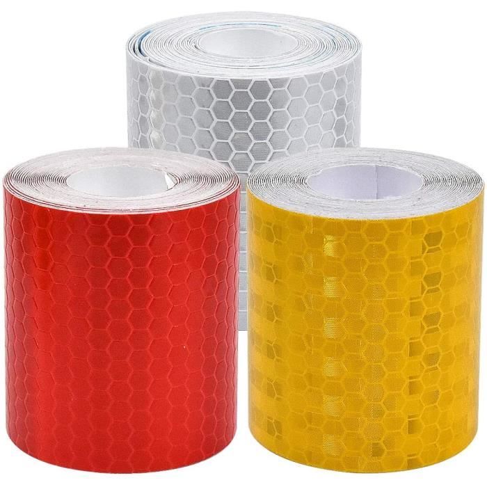 Bande réfléchissante,Sécurité Ruban Adhésif,Ruban de Signalization,Autocollants de Réflecteur,pour Véhicules,Vélo,Casque,Moto,3pcs