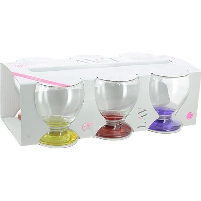 COSY&TRENDY Verre à pied Teo 21cl x6 assortis