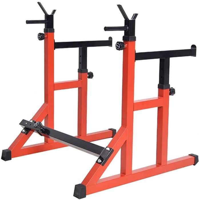 BANC DE MUSCULATION Bancs de Musculation Rack Squat Commercial Multifonctionnel Haltérophilie Lit Rouge Squat Bench Pre542