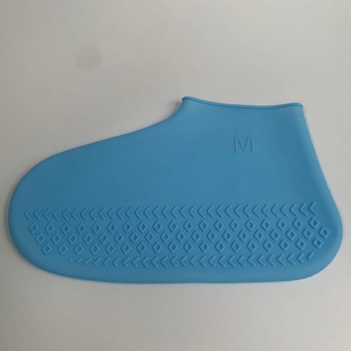 Chaussures,Bottes de pluie imperméables en Silicone pour enfants et adultes, couvre chaussures réutilisable pour - Type Bleu - L