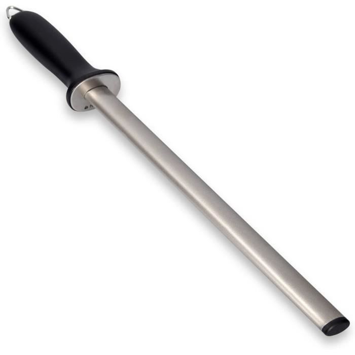 Navaris Aigu ur à couteaux diamant - Bâton à aigu r affiloir 31 cm - Fusil en acier diamanté - Affûtage cuisine camping outil A50