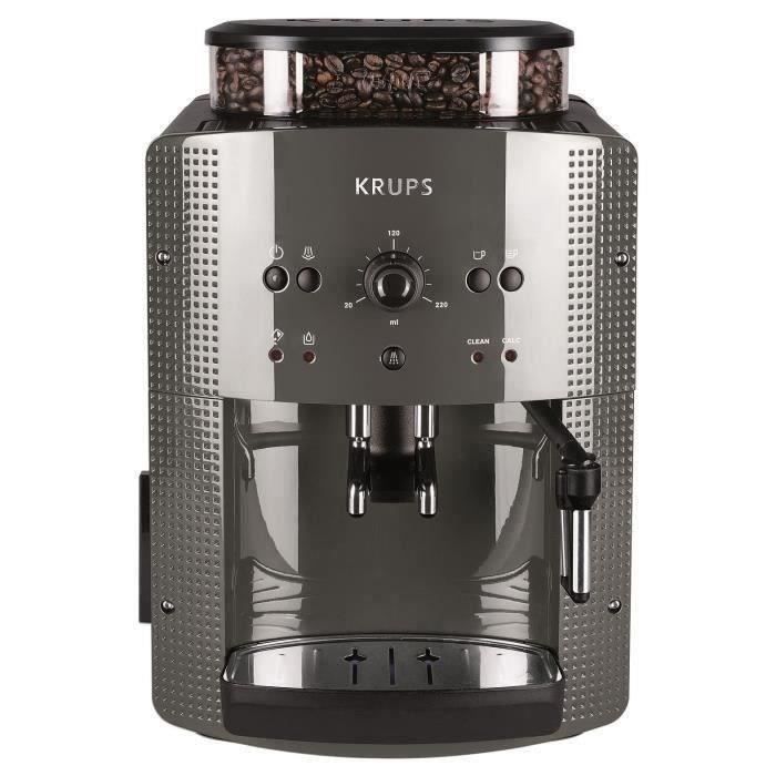 KRUPS EA810B70 Essential Machine à café à grain, Broyeur grain, Cafetière expresso 2 tasses, Nettoyage auto, Buse vapeur Cappuccino