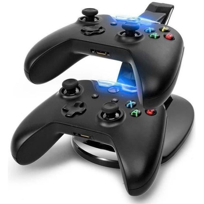 Double station de charge à LED pour manettes sans fil XBOX One (chargeur, support, docking, console, alimentation, USB)