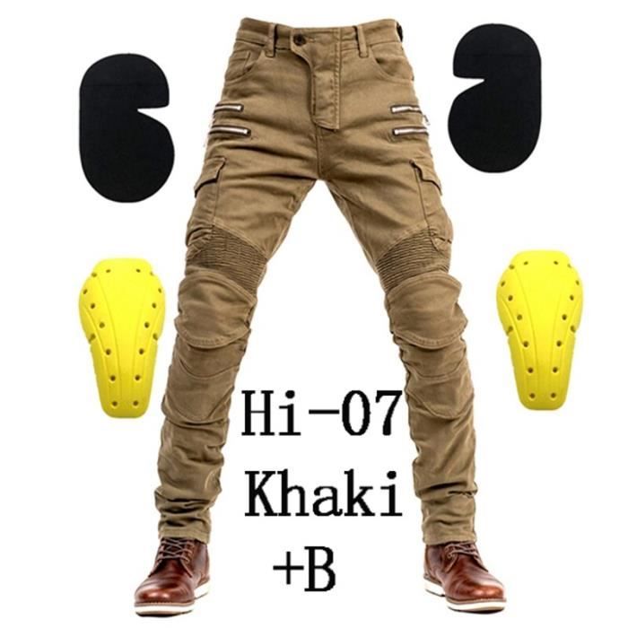 Hommes Moto Jeans Équipement de protection Motocross Poche zippée Pantalon de moto