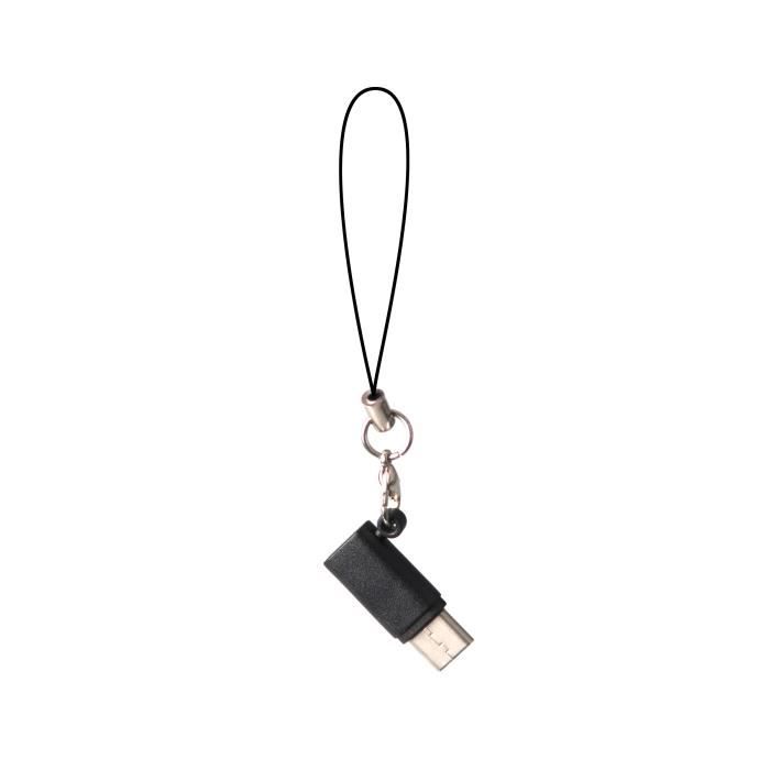 MUVIT Adaptateur Micro USB / Type C avec attache - Noir
