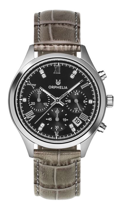 ORPHELIA - Montre Femmes - Quartz - Chronographe - Bracelet en Cuir - Gris - OR31800