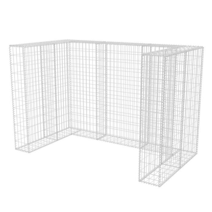 Cadre à gabion de poubelle double Acier 180 x 100 x 120 cm
