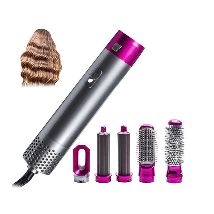 Sèche-Cheveux Fers Sèche-Cheveux électrique 5 en 1 Brosse à Air Chaud sèche-Cheveux Fer à friser Brosse rotative sèche-Cheveux Outil