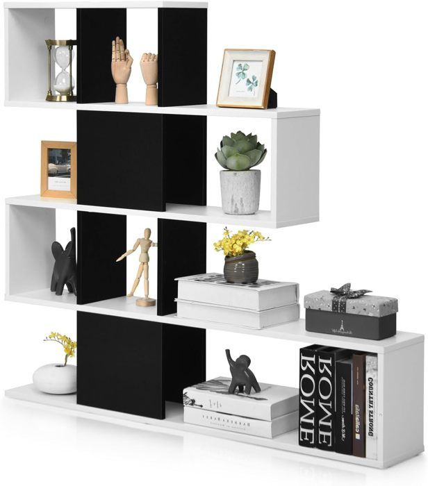 GIANTEX Étagère Bibliothèque sur Pieds-4 Niveaux et 10 Compartiments- 120x19 5x109 cm-Meuble Rangement Moderne-pour Salon/Bureau GIANTEX Étagère Bibliothèque sur Pieds-4 Niveaux et 10 Compartiments- 120x19 5x109 cm-Meuble Rangement Moderne-pour Salon/Bureau