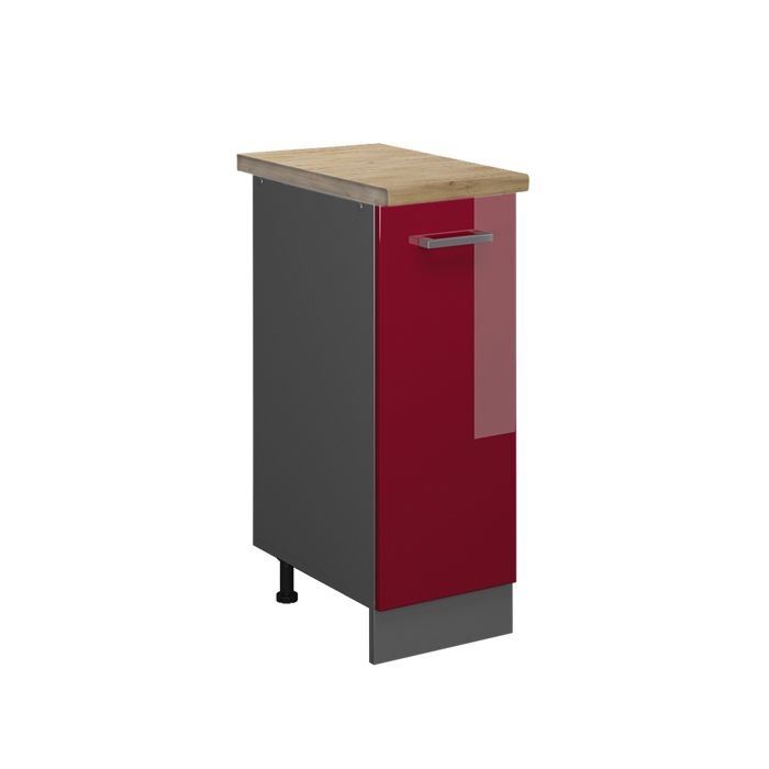 Meuble de cuisine R-Line 30cm PT Chêne Rouge brillant/Anthracite Vicco 46339