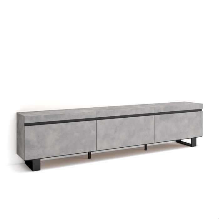 Meuble TV Banc Télé 240x35x57 cm Design industriel Ciment RF3597 Meuble TV Banc Télé 240x35x57 cm Design industriel Ciment RF3597