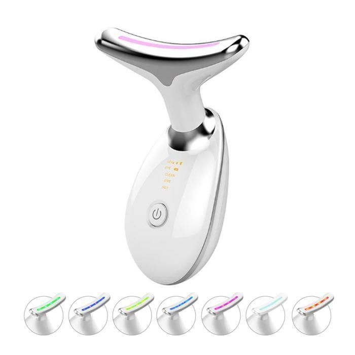 Appareil Massage Visage LED 7 En 1 - Soin Anti-rides Lifting Cou Et Visage Hailicare
