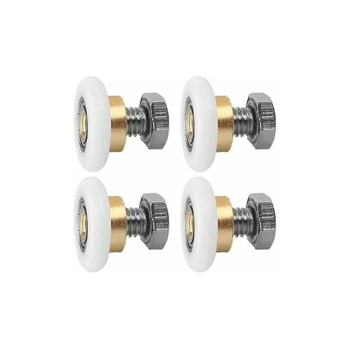 Lot De 4 Rouleaux De Porte De Douche 23 Mm, Roues De Remplacement Coulissantes Robustes Faciles A Installer Pour Cabine Rail Ou Porte Vitree De 98551033