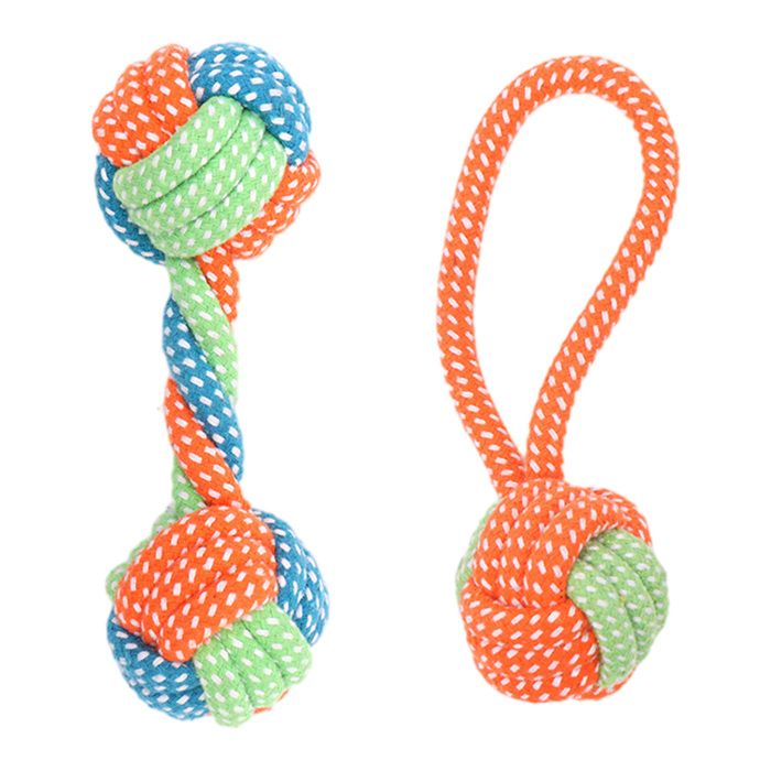 Comparer les prix de Jouets à mâcher - OKUMGGYJ - Lot de 2 - Corde en coton - Pour chien de petite race - Couleurs variées