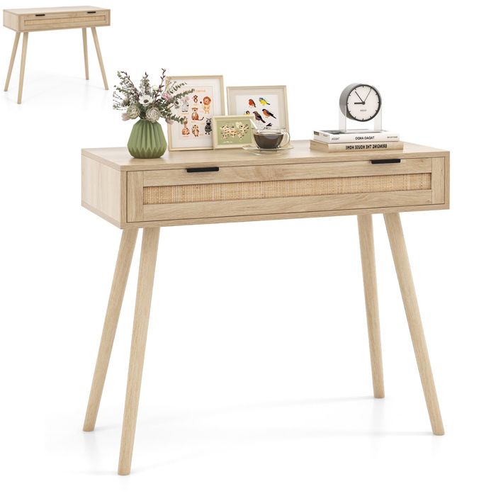 DREAMADE Table Console Table d’Entrée en Bois Style Bohème Moderne avec ...