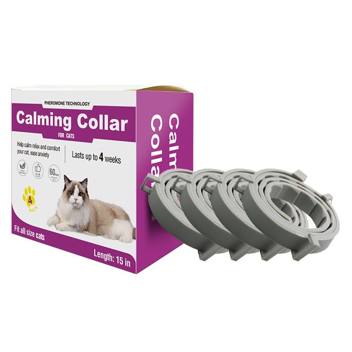 Meilleurs prix pour Lot de 4 colliers anti-insectes-colliers apaisants-colliers réglables pour chats et chiens-Gris-38cm