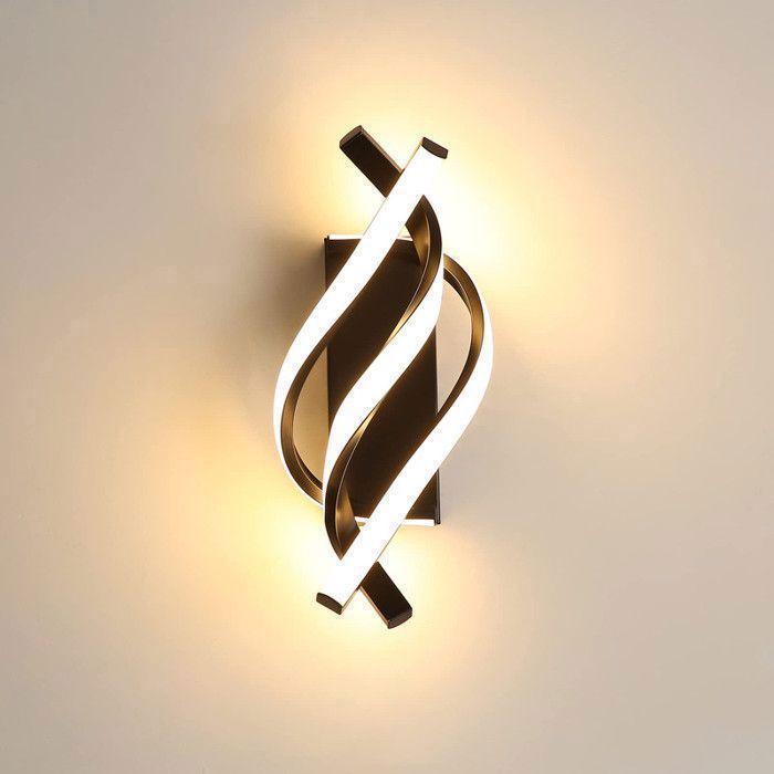 DELIPOP Applique Murale LED 22W 3000K Noir Lampe murale intérieur moderne pour Chambre Couloir - Design incurvée - Lumière chaude
