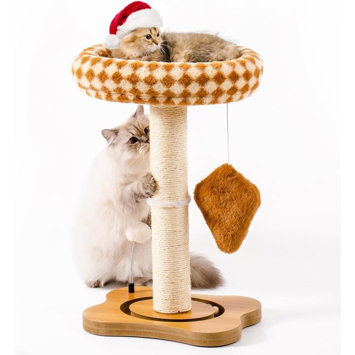 Comparer les prix de Poteau Pour Gratter Avec Lit Petit Arbre À Chat Pour Chats À LIntérieur Grattoir Naturel En Sisal Avec Perchoir En Peluche Po