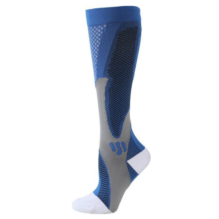 3 Paires Chaussettes de Compression Homme Femme Chaussettes de Sport pour Marathon Cyclisme Varices Bleu