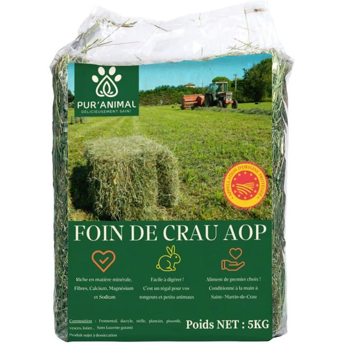 Meilleurs prix pour PURANIMAL - Foin de Crau AOP 5KG pour Lapins et Petits rongeurs Foin Lapin Nourriture pour Lapins Cochon dInde