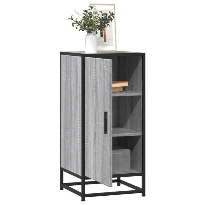 SALE 2025Meuble bas bahut vaisselier - Buffet - Sonoma gris - 35 5x35x76 cm - bois dingénierie et métal 15 9 Kg 8307