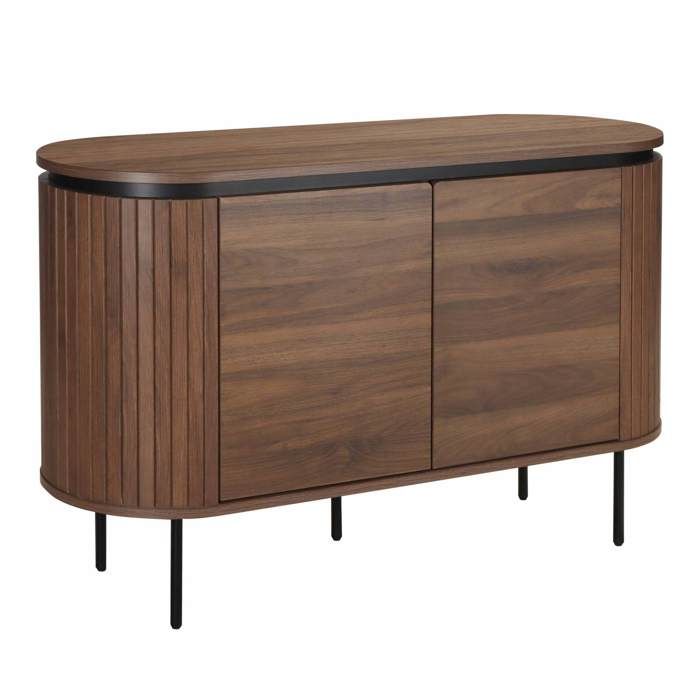 Buffet 2 portes moderne rectangulaire L120 cm bois foncé Hemera - Oviala