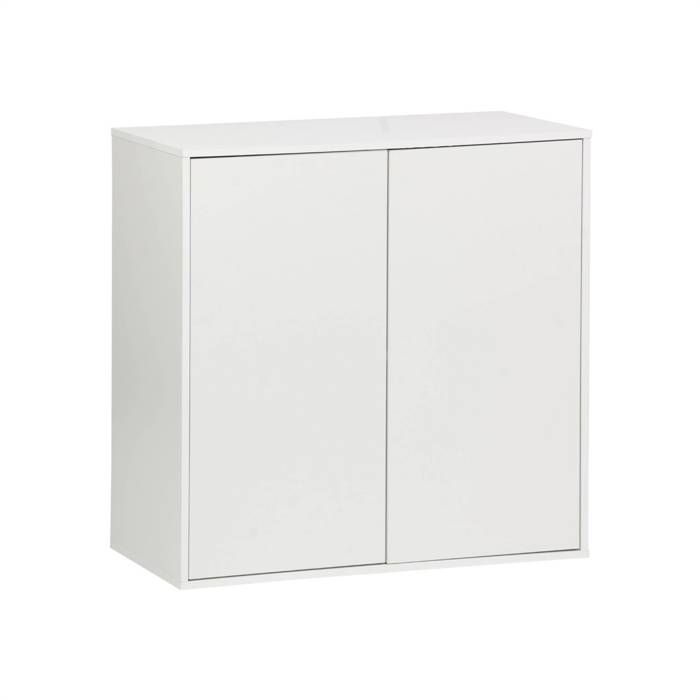Buffet. module de rangement blanc décor bois 2 portes L 70 x P 35 x H 70 cm - Kompo
