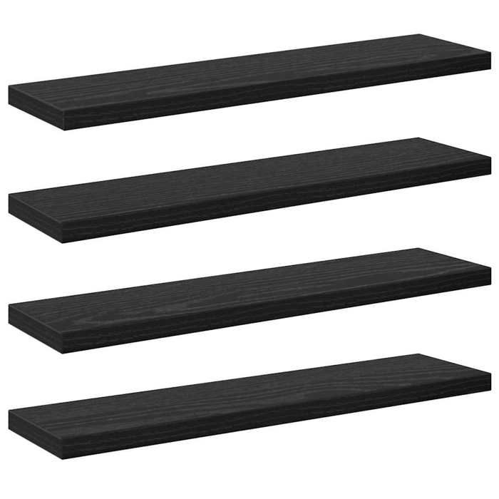 ESTINK® Étagère à livres (4 pcs) - Meuble de salon - Noir 40 x 10 x 1.5 cm Bois dingénierie @@257