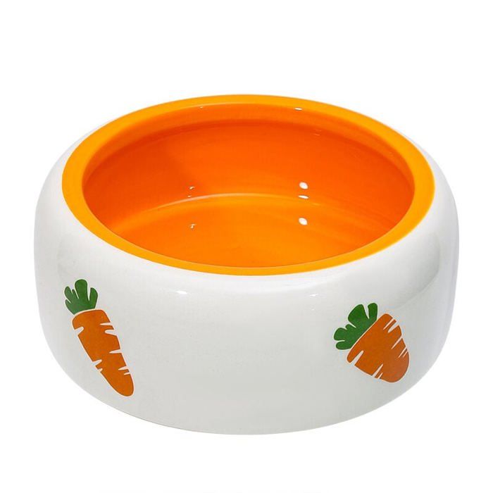 Meilleurs prix pour Bassin de nourriture pour lapin Fournitures pour animaux de compagnie Bol en céramique Mignon dessin animé Carotte Lapin Bol dalim