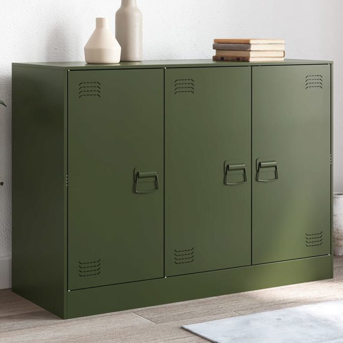 Buffet - vidaXL - Vert olive - Acier - 99x39x73 cm - 6 compartiments