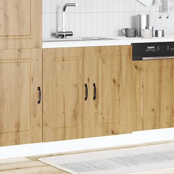 Brun Meuble bas pour évier - CLOUD - Meuble sous évier - Kalmar chêne artisanal bois ingénierie FR987