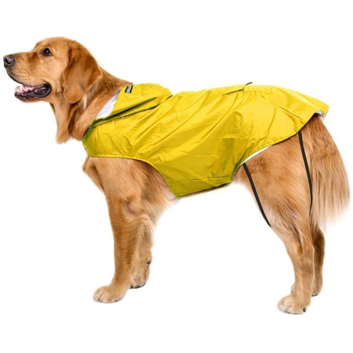 Comparer les prix de Imperméable chien capuche tailles 3XL-6XL veste pluie respirante rayures réfléchissantes Label
