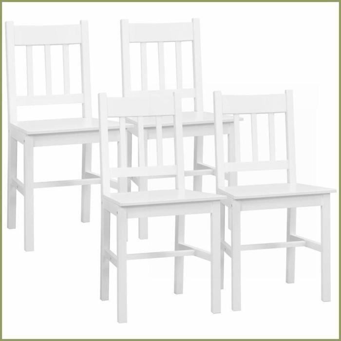 Ensemble de 4 chaises de salle à manger - HOMCOM - Moderne bois de pin Blanc