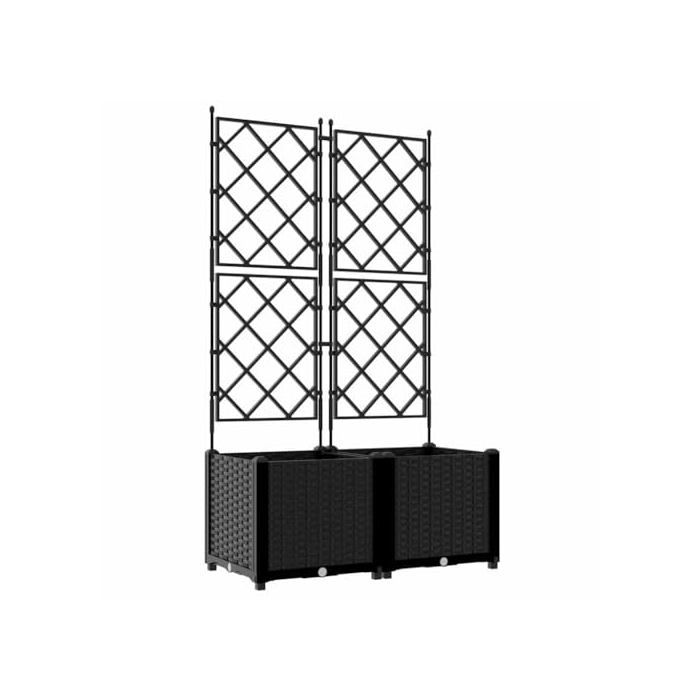 vidaXL Jardinière de jardin avec treillis 2 pcs - vue 3